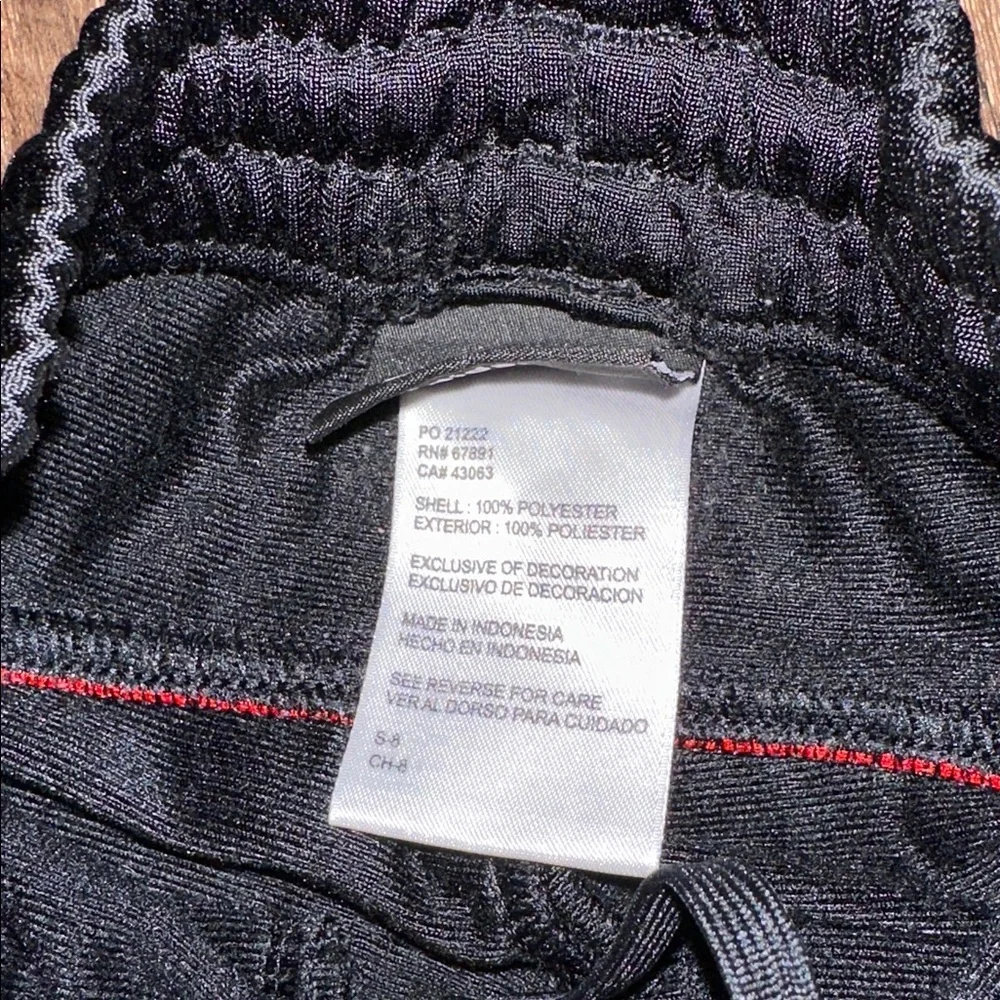 Adidas boys youth 3 stripes pants‎ black/red size S (8)